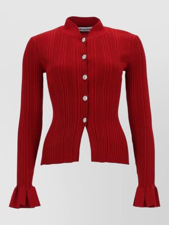 Self Portrait cardigan jewel buttons flared cuffs long sleeves