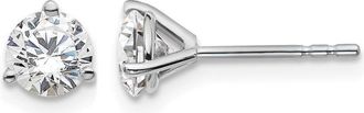 Diamond2Deal 14k Gold 1 ct Round Lab Grown Diamond Stud Earrings VS Clarity, D-E Color