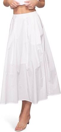Melloday Lemon Poplin A-Line Maxi Skirt in White at Nordstrom Rack, Size X-Large