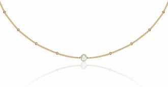 Lily & Roo Gold Satellite Single Pearl Choker