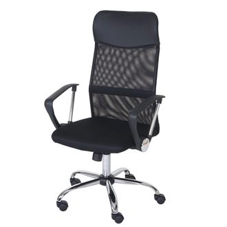 Hhg [nunca Usado] Silla De Oficina Oslo, Silla Giratoria Silla De Escritorio, Imitaci&oacute;n De Cuero Textil Negro