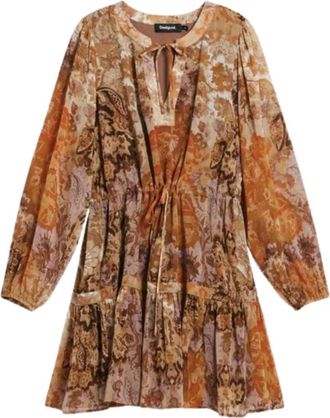 Desigual Vest Boho Kort - Dames - Korte kleedjes - Oranje - XL - Kleedjes