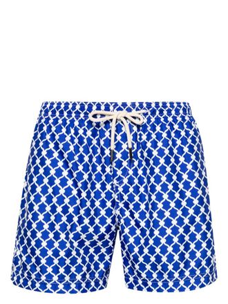 Peninsula Cetara graphic-print swim shorts - men - Recycled Polyester/Polyamide/Elastane - M - Blue