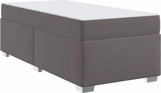 vidaXL Estructura De Cama Gris 90 X 200 Cm Cuero Sint&eacute;tico Vidaxl