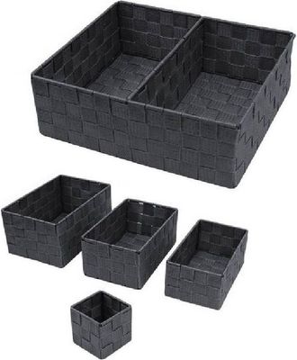 Trade Shop Trade Shop - Scatole In Tessuto Portaoggetti Organizer Per Bagno Armadi Scaffali 79154 Grigio