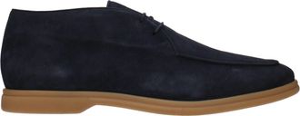 Eleventy Blue Leather Lace-Up Mens Boots