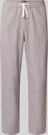 Tommy Jeans Regular Fit Weite Hose aus Leinen-Baumwoll-Mix in Hellgrau, Gr&ouml;&szlig;e XXL