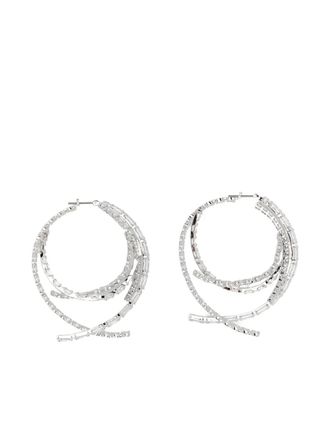 Swarovski Matrix hoop earrings - women - Rhodium Plated Brass/Zirconia - OS - Silver