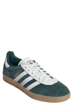 adidas Gender Inclusive Gazelle Indoor Sneaker in Aurora Ivy/Core White/Gum 3 at Nordstrom, Size 7.5 Womens