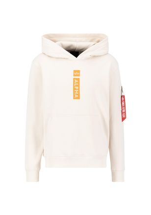 Alpha Industries Hoodie ALPHA INDUSTRIES Alpha Puff Print Hoodie, Herren, Gr. L, weiss (jet stream wei&szlig;), Obermaterial: 80% Baumwolle, 20% Polyester, regular fit, Swea