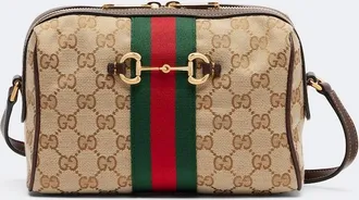 Gucci Bolso cruzado Small de lona GG con Horsebit y Web