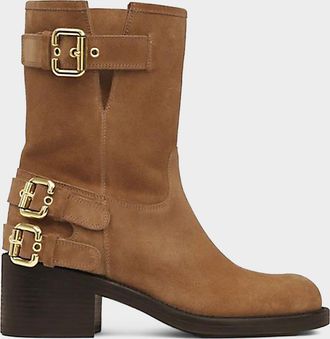 Chlo&eacute; Dakota Suede Moto Ankle Boots