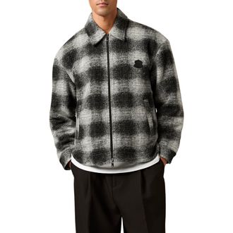 Reiss Barton Graphic Fleec Shirt Jacket in Black/White at Nordstrom, Size Xx-Large