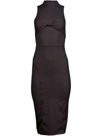 Fleur du Mal Jersey midi-jurk met geknoopt detail - Zwart