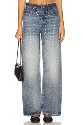 Monse Denim Jeans With Crystal Studs In Indigo