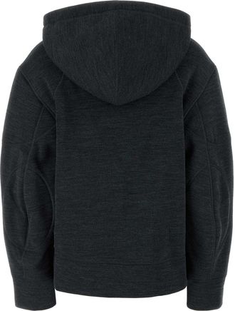 Jil Sander Womens Melange Dark Grey Wool Blend Sweatshirt - Size Small