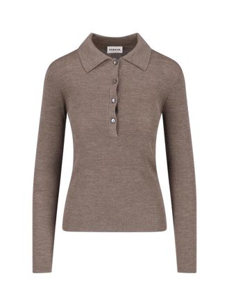 P.A.R.O.S.H. Ribbed Knit Pullover with Classic Collar