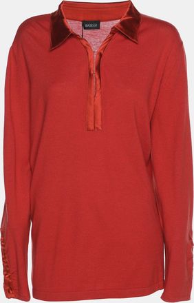 Basler Red Stretch Knit Long Sleeve Sweater