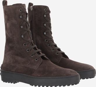 Tod's Womens Ankle Boots Suede Brown