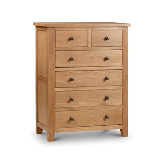 Julian Bowen Marlborough Chest Of Drawers With 4+2 Drawers 108x83cm - Oak - Julian Bowen | TJ Hughes
