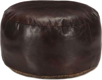 vidaXL Pouf Marrone Scuro 60x30 cm in Vera Pelle di Capra - Vidaxl