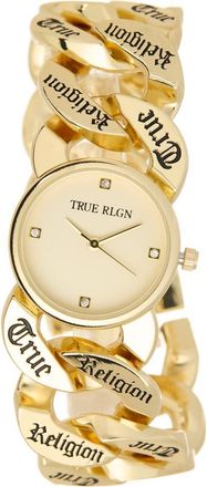 True Religion Repeat Logo Bracelet Watch in Gold at Nordstrom Rack
