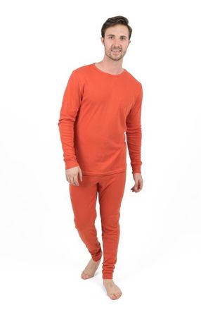Leveret Mens Cotton Solid Matching Family Pajamas in Orange at Nordstrom, Size Xx-Large