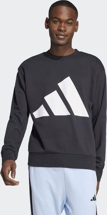 adidas adidas Performance - Essentials - Felpa in French Terry nera/bianca con logo grande-Nero