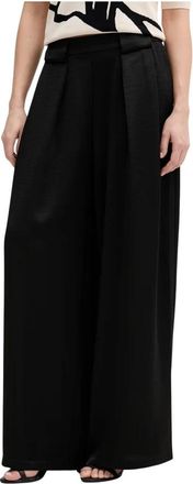 DKNY Broek met Wijde Pijpen en Hoge Taille - Dames - Wijde Broeken - Zwart - M - Polyester - Broeken