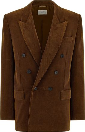 Saint Laurent Corduroy Blazer Blazers Marrone-Donna