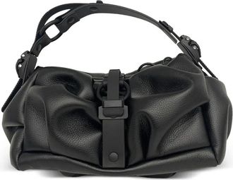 Innerraum Kleine halvemaanvormige schoudertas - Zwart