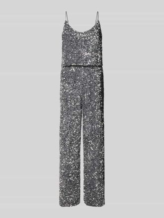 Vila Jumpsuit mit Paillettenbesatz Modell FAITH in Silber, Gr&ouml;&szlig;e XS