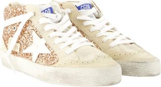Golden Goose Womens Mid Star Sneakers Pink Calfskin