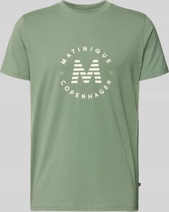 Matinique T-Shirt mit Label-Print Modell Jeramy in Schilf, Gr&ouml;&szlig;e XL