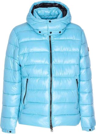 Save The Duck Bay Blue Down Jacket Frontal Zip Closure
