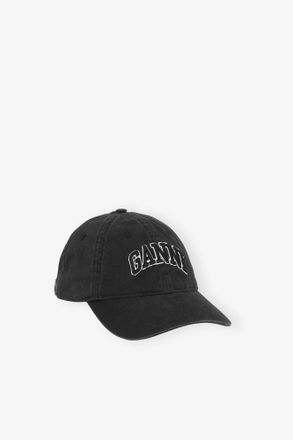 Ganni Black Canvas Cap