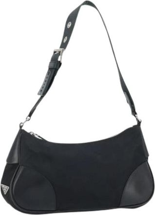 Prada Pre-owned Vintage Nylon Schoudertas - Dames - Vintage Schoudertas - Zwart - ONE Size - Nylon - Vintage