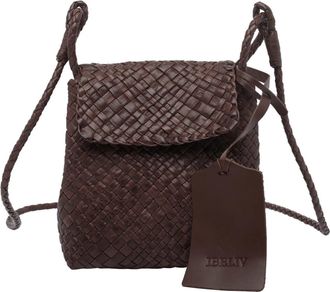 Ibeliv Chocolate Romance Woven Leather Shoulder Bag