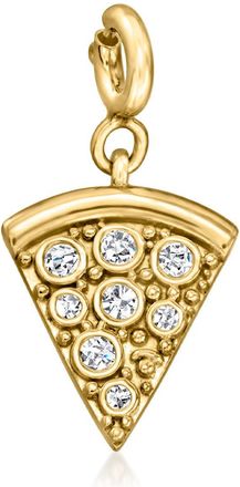 Ross-Simons Diamond Pizza Slice Charm in 18kt Gold Over Sterling