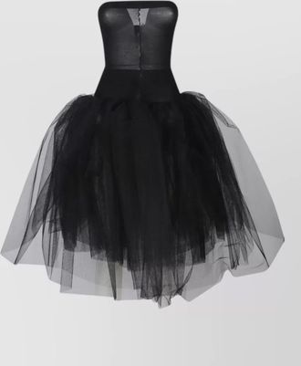 Junya Watanabe strapless tulle skirt fitted waist midi