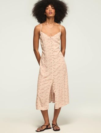 Lucky Brand Womens Festival Printed Simone Slip Dress