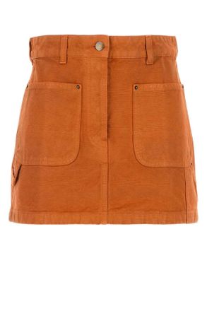 Prada Orange Denim Mini Skirt