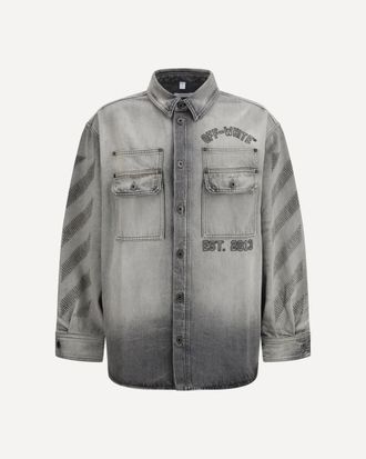 Off-white Diag Military Overshirt in denim Male XL