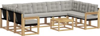 vidaXL Conjunto De Sof&aacute;s De Exterior 10 Uds. Blanco Y Gris Claro Vidaxl