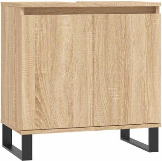vidaXL Armario De Ba&ntilde;o Madera De Ingenier&iacute;a Roble Sonoma 58x33x60 Cm Vidaxl