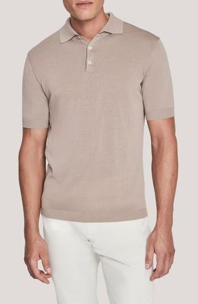 Jack Victor Tupper Organic Cotton & Silk Polo in Sand at Nordstrom, Size Xx-Large