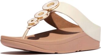 FitFlop Womens Fino Resin Toe Post Sandal In Paris Beige
