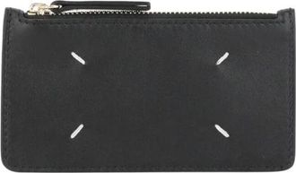 Maison Margiela Four Stitches Kaarthouder Portemonnee - unisex - Portefeuilles - Zwart - ONE Size - Leer - Accessoires