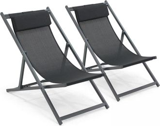 Oviala Lote de 2 hamacas de aluminio negro