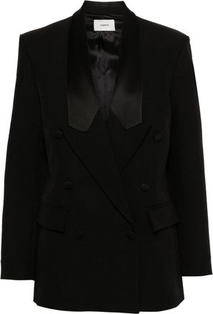 Coperni double-breasted blazer - women - Recycled Polyester/Viscose - L - Black